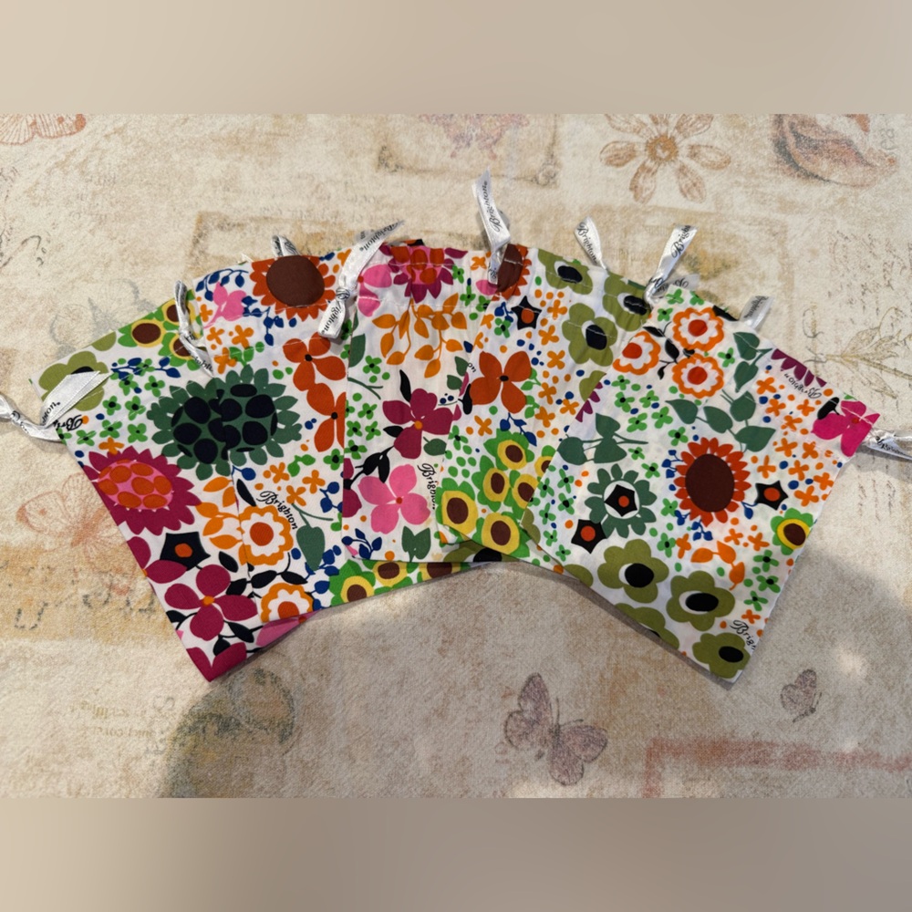1 Brighton Multicolor Floral Drawstring Pouch - White Background - Picture 4 of 4